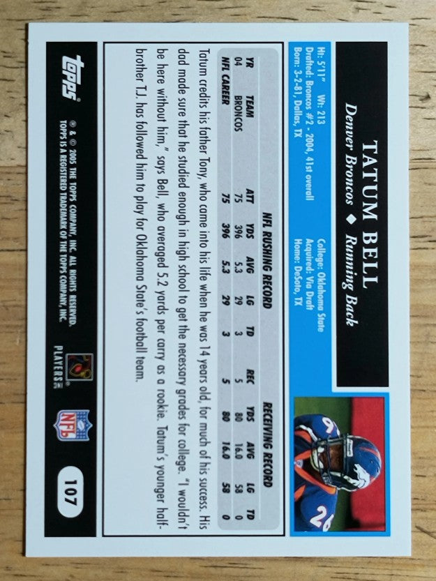 2005 Topps #107 Tatum Bell