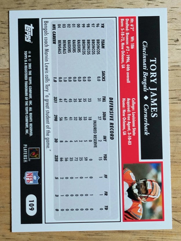 2005 Topps #109 Tory James
