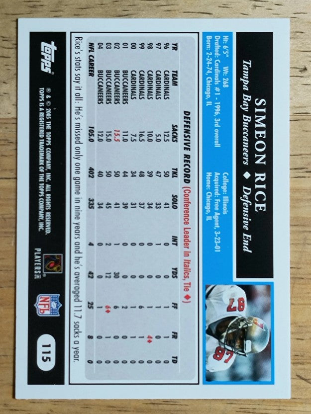 2005 Topps #115 Simeon Rice