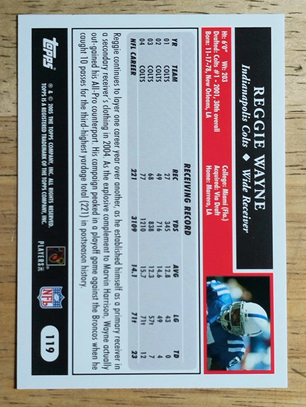 2005 Topps #119 Reggie Wayne