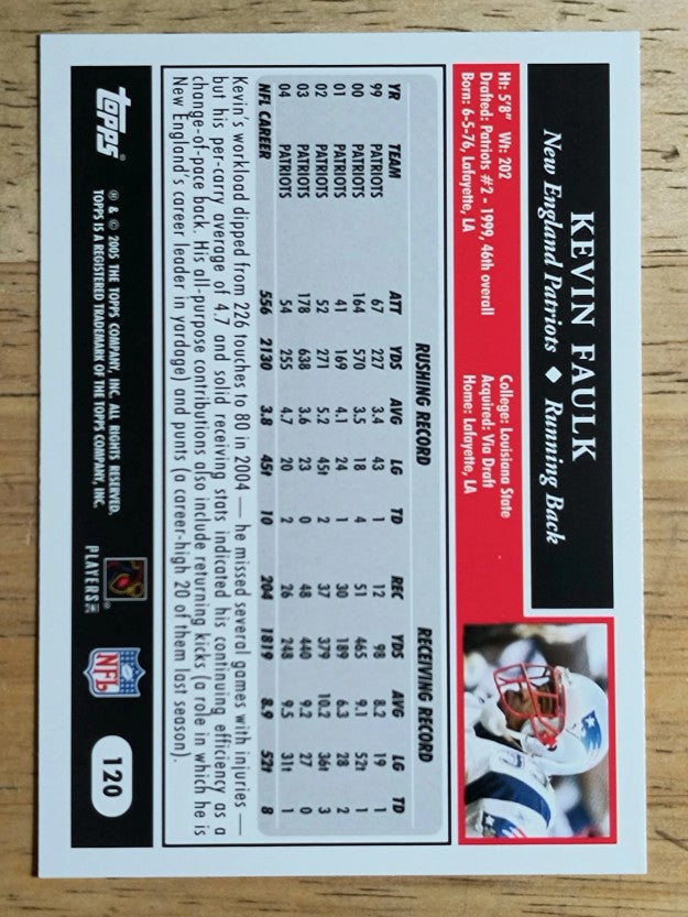 2005 Topps #120 Kevin Faulk