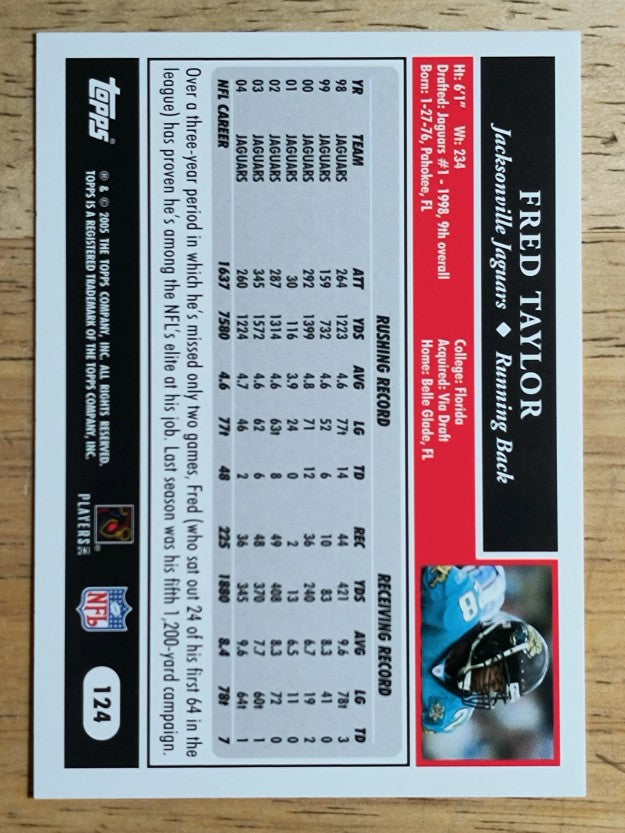 2005 Topps #124 Fred Taylor