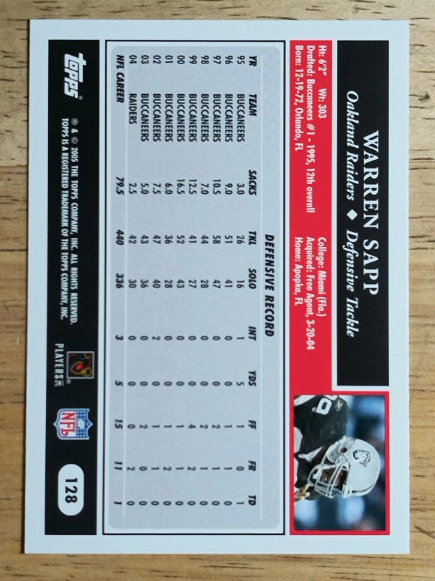 2005 Topps #128 Warren Sapp
