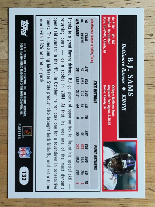 2005 Topps #132 B.J. Sams