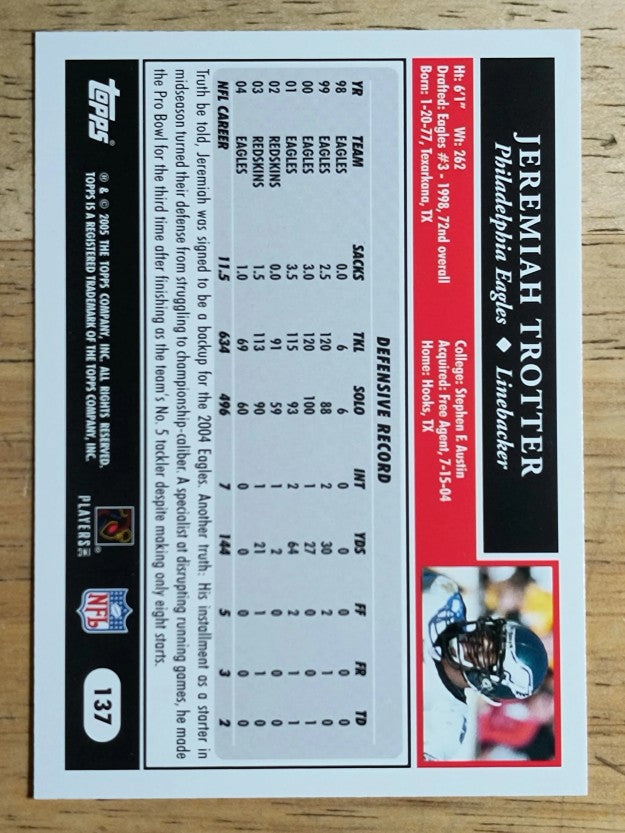 2005 Topps #137 Jeremiah Trotter