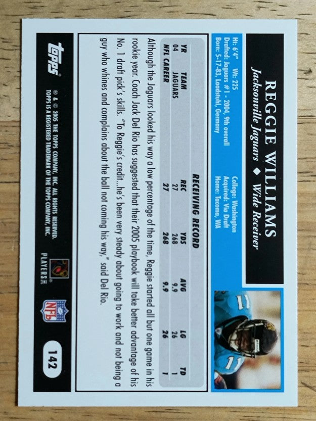 2005 Topps #142 Reggie Williams