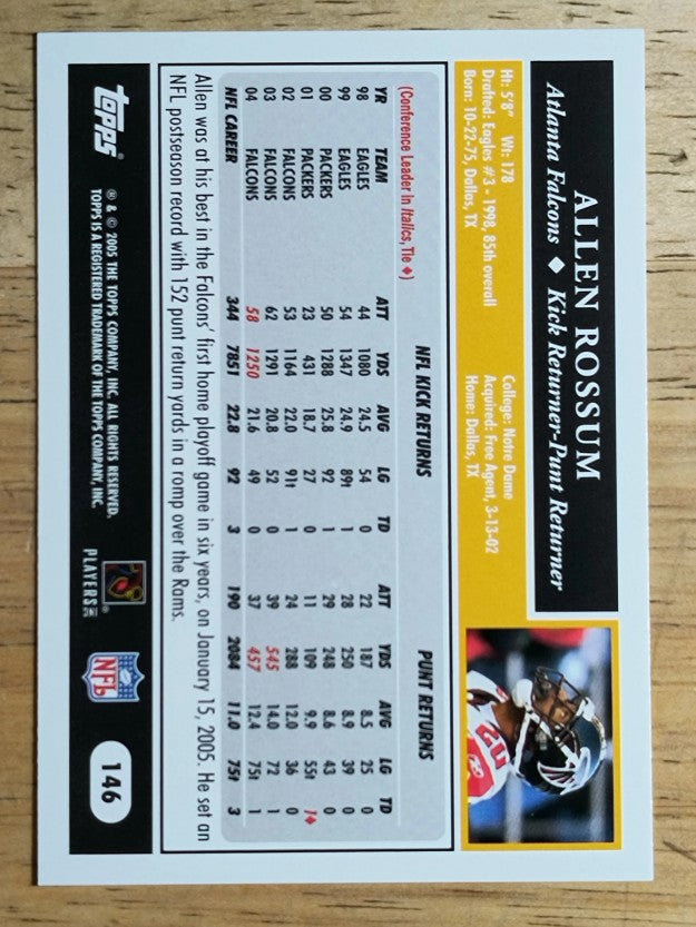 2005 Topps #146 Allen Rossum