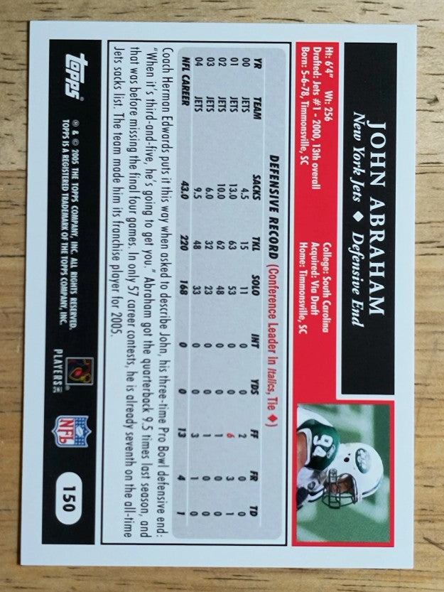 2005 Topps #150 John Abraham