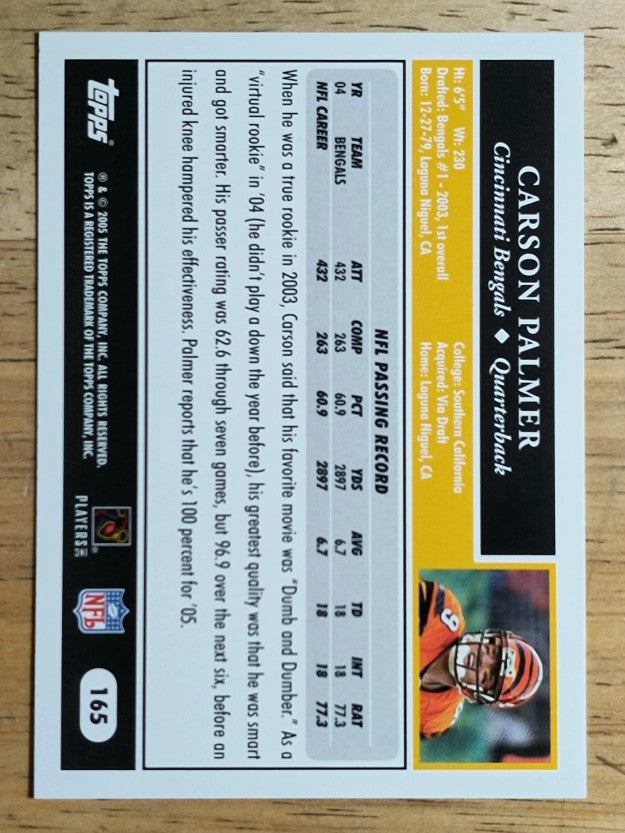 2005 Topps #165 Carson Palmer