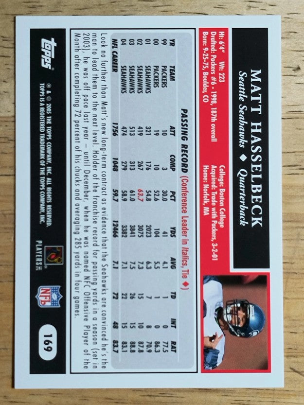 2005 Topps #169 Matt Hasselbeck