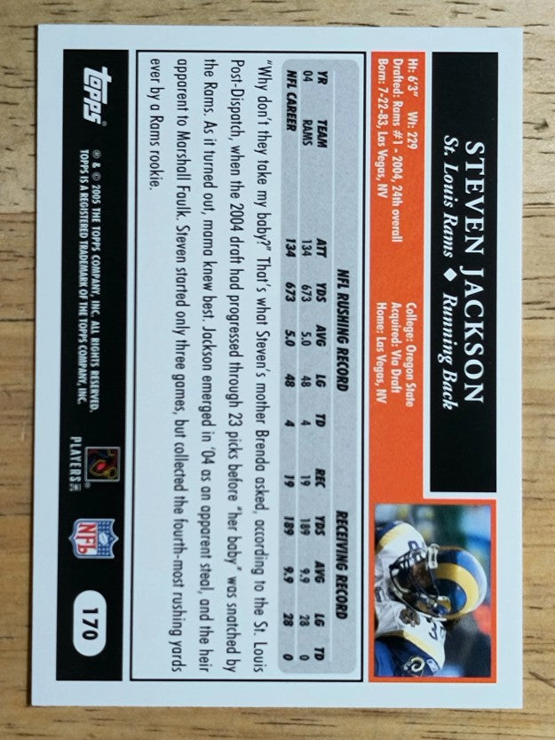 2005 Topps #170 Steven Jackson