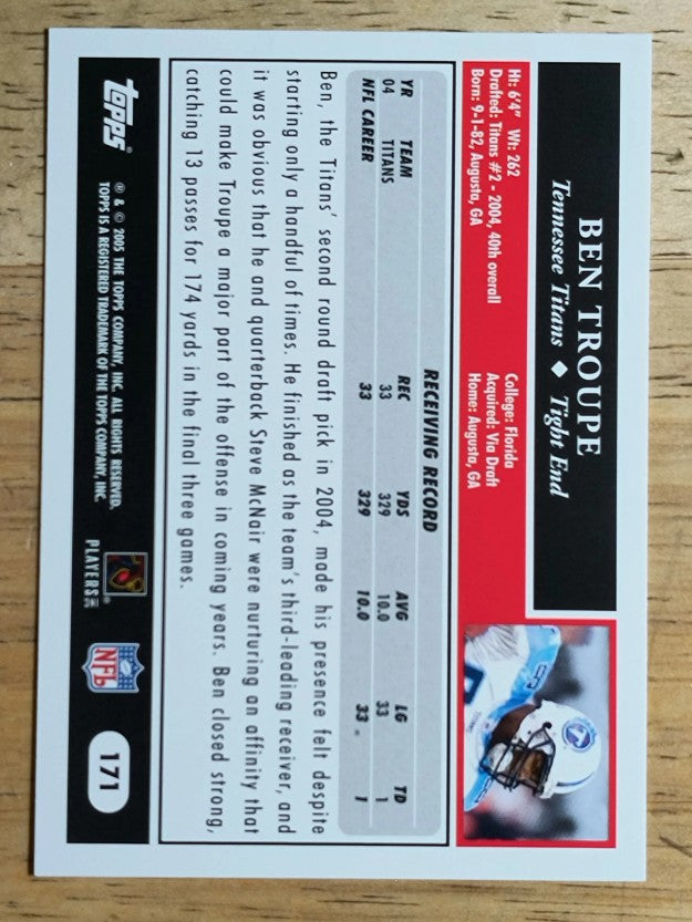2005 Topps #171 Ben Troupe