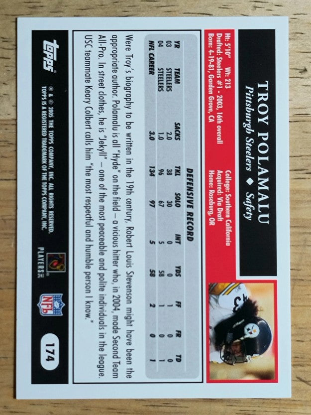 2005 Topps #174 Troy Polamalu