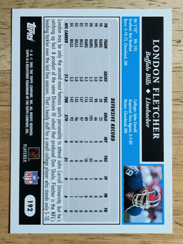 2005 Topps #192 London Fletcher