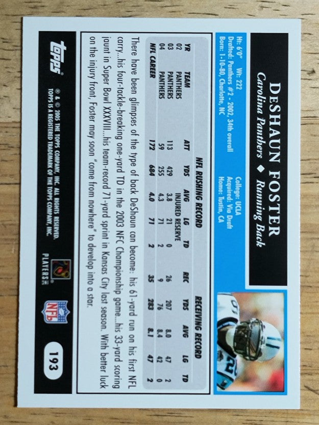 2005 Topps #193 DeShaun Foster