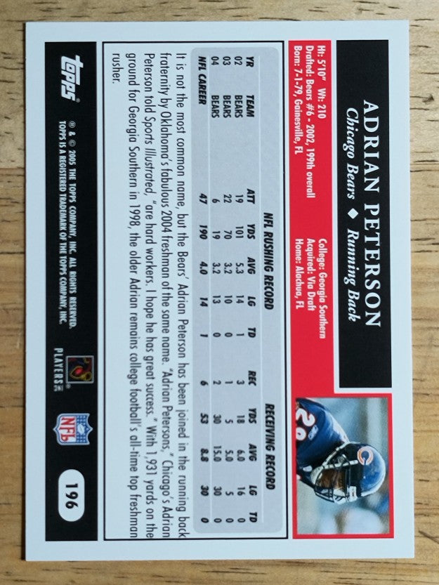 2005 Topps #196 Adrian Peterson