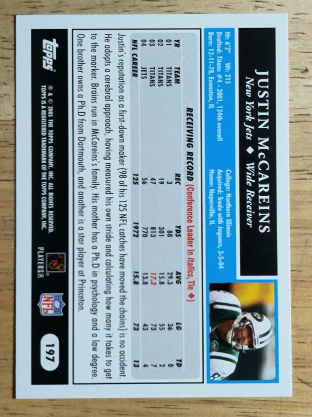 2005 Topps #197 Justin McCareins