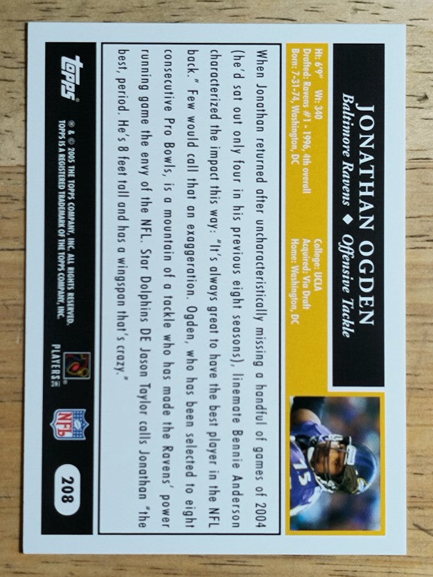 2005 Topps #208 Jonathan Ogden