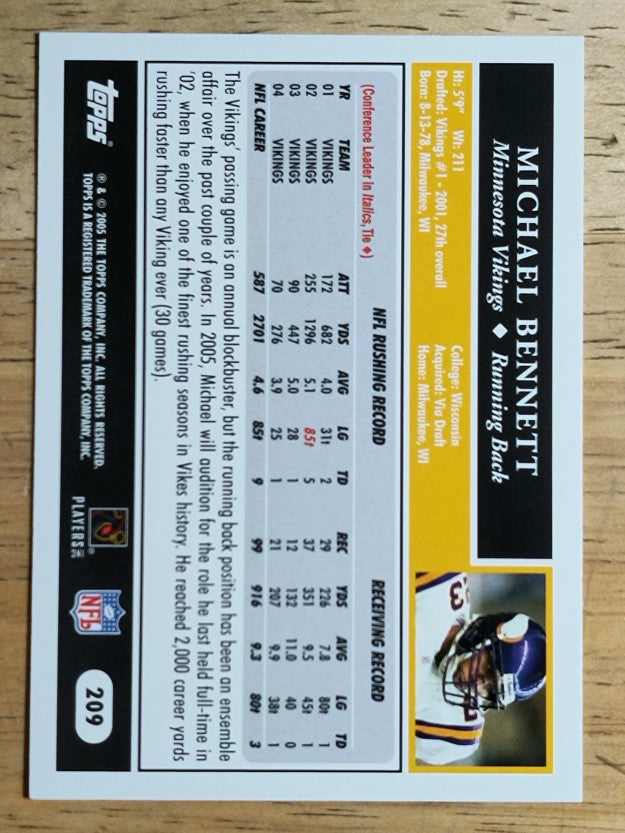 2005 Topps #209 Michael Bennett