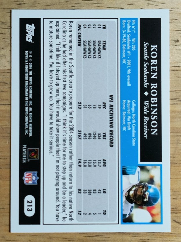2005 Topps #213 Koren Robinson