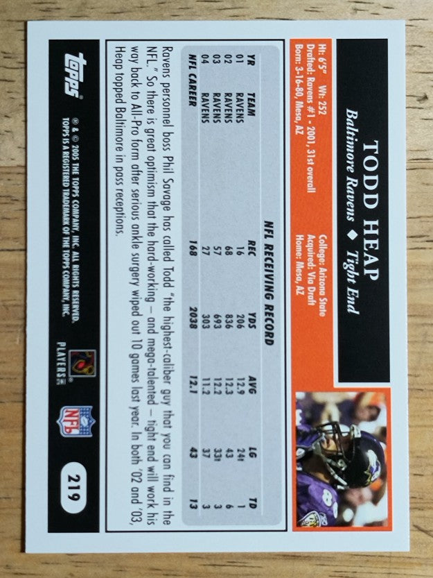 2005 Topps #219 Todd Heap
