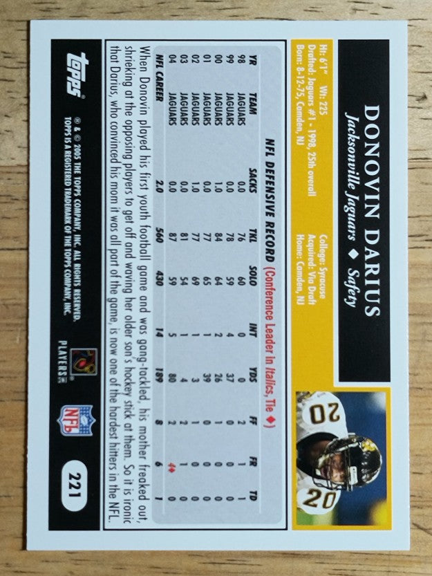 2005 Topps #221 Donovin Darius