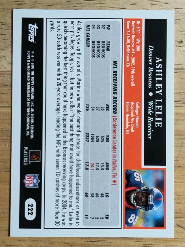 2005 Topps #222 Ashley Lelie