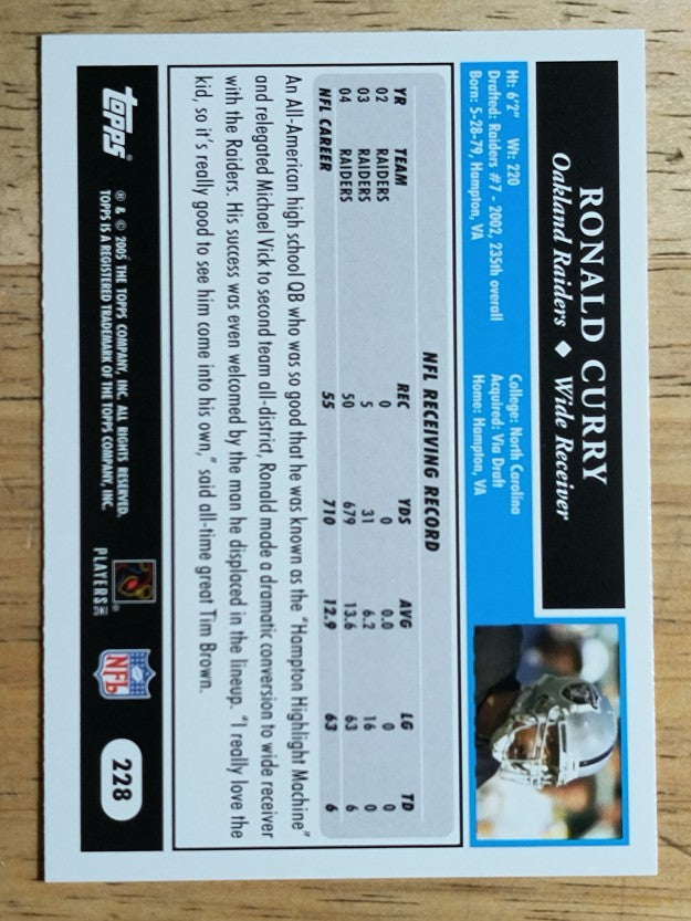 2005 Topps #228 Ronald Curry