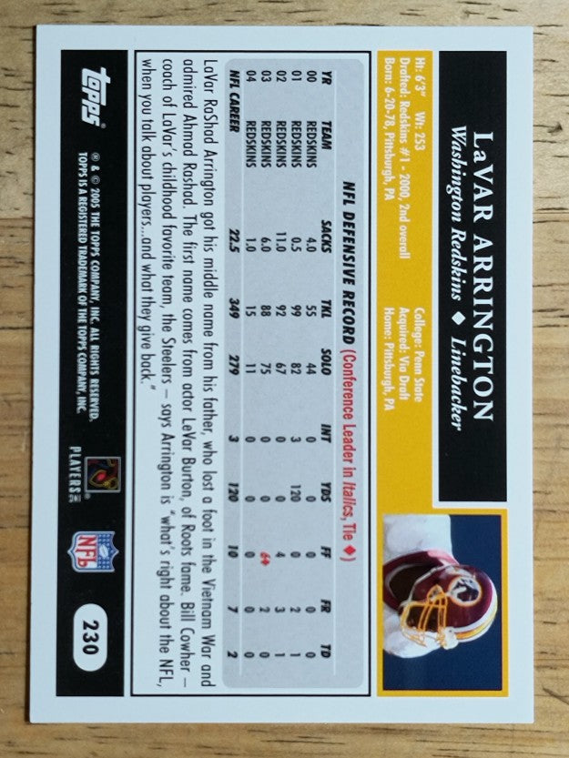 2005 Topps #230 LaVar Arrington