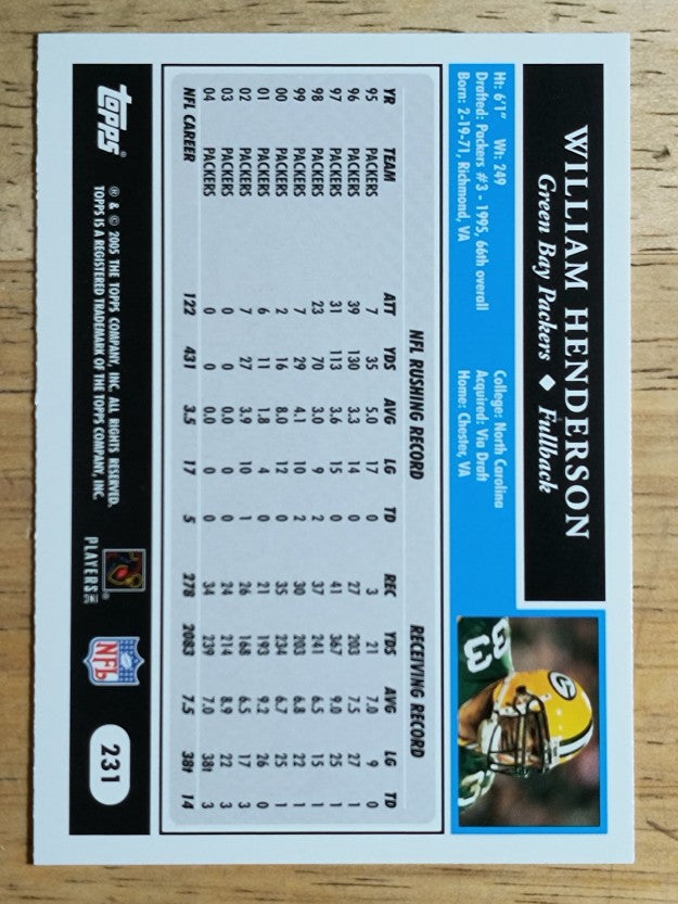 2005 Topps #231 William Henderson