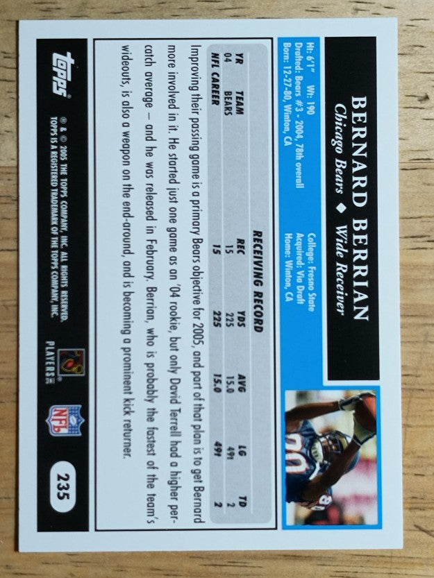 2005 Topps #235 Bernard Berrian