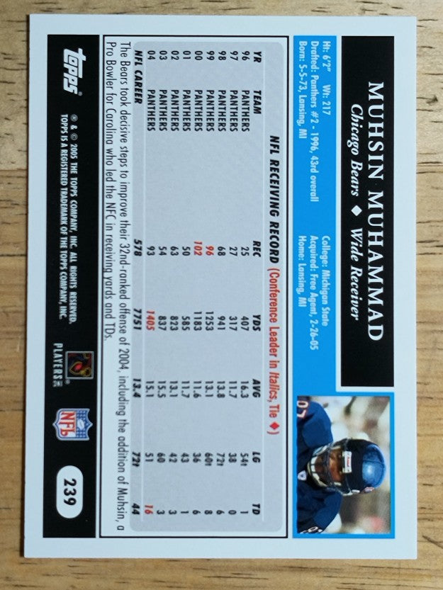 2005 Topps #239 Muhsin Muhammad