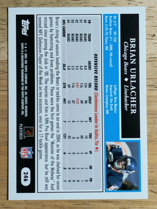 2005 Topps #246 Brian Urlacher