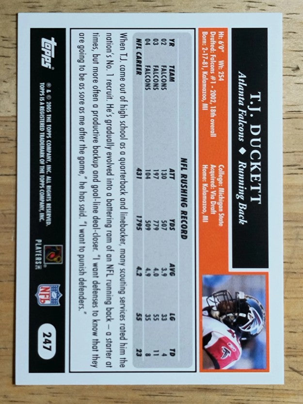 2005 Topps #247 T.J. Duckett