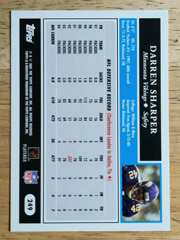 2005 Topps #249 Darren Sharper