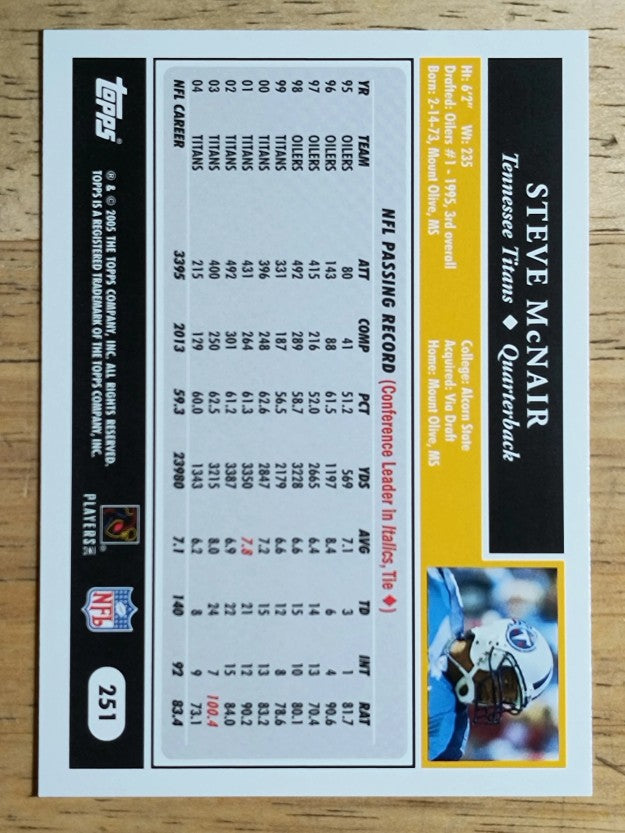 2005 Topps #251 Steve McNair