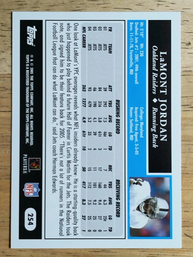 2005 Topps #254 LaMont Jordan