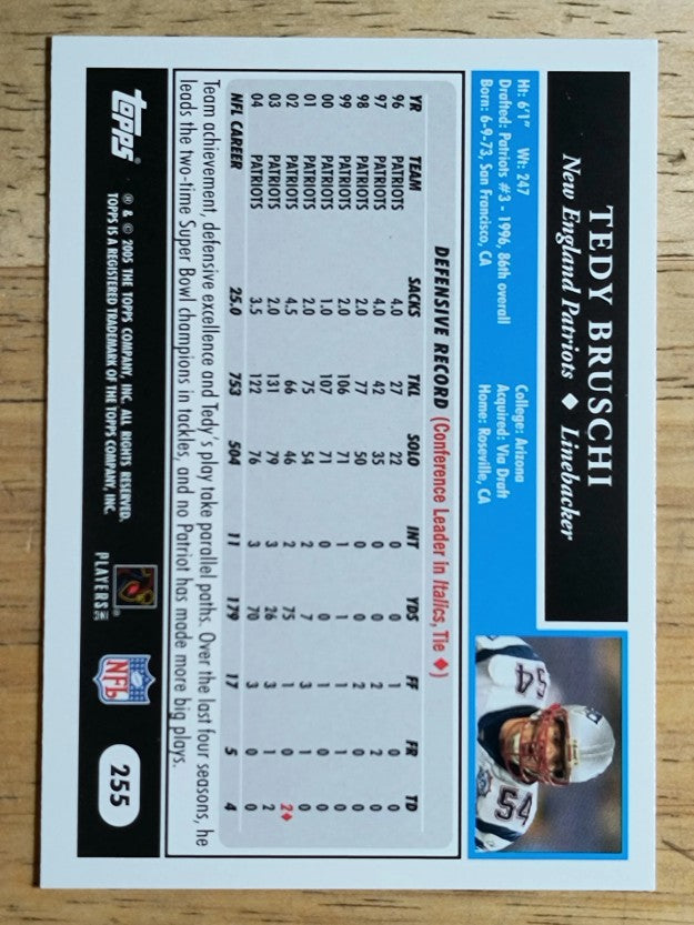 2005 Topps #255 Tedy Bruschi