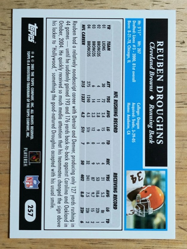 2005 Topps #257 Reuben Droughns
