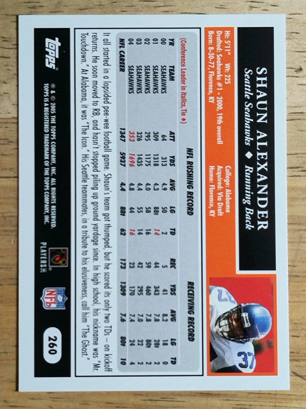 2005 Topps #260 Shaun Alexander