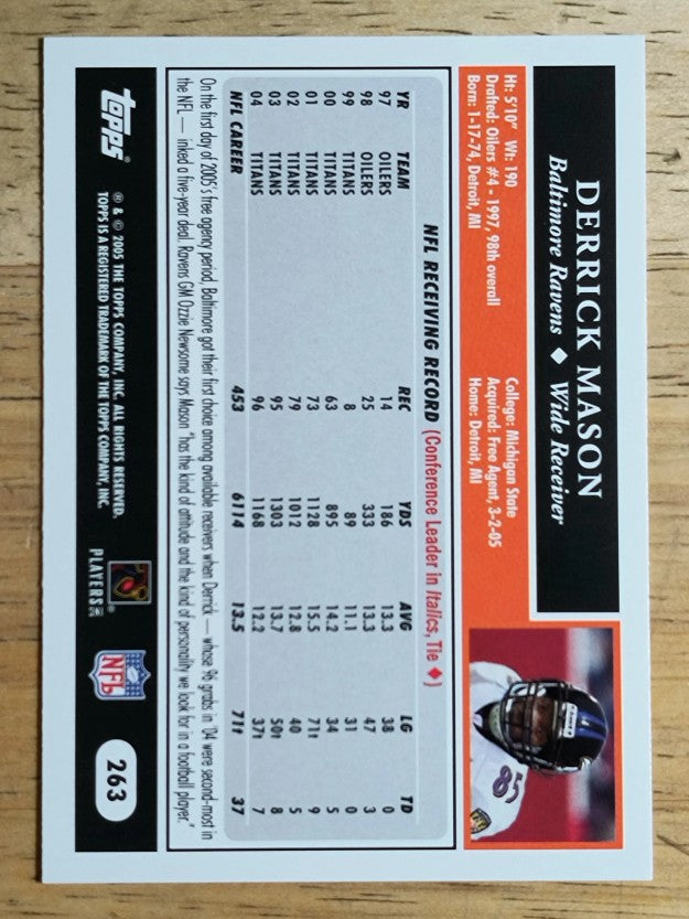2005 Topps #263 Derrick Mason