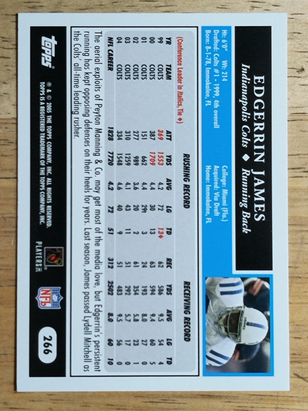 2005 Topps #266 Edgerrin James