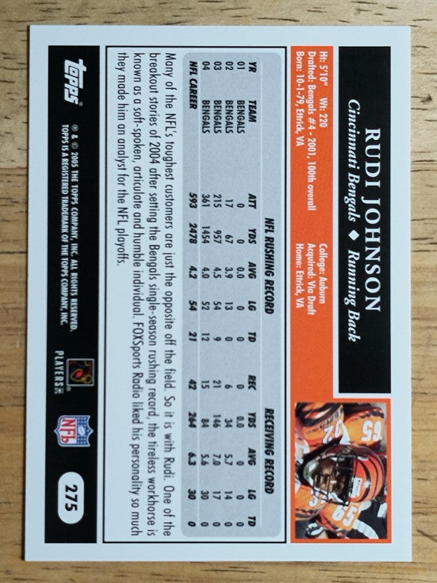 2005 Topps #275 Rudi Johnson