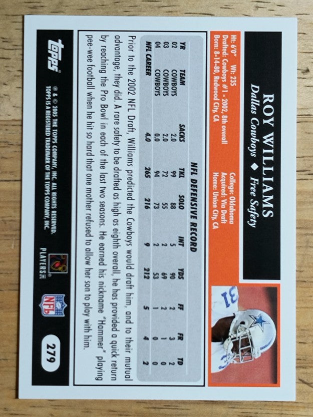 2005 Topps #279 Roy Williams S