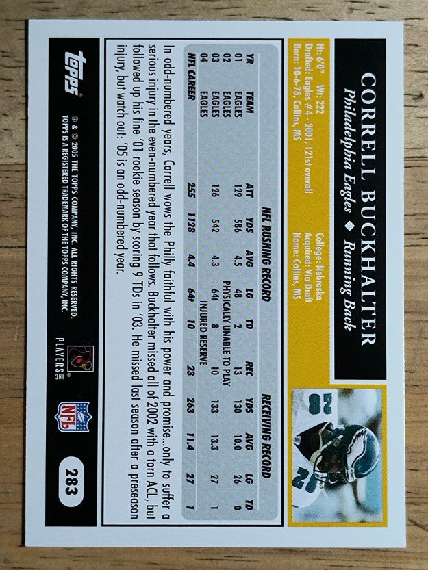 2005 Topps #283 Correll Buckhalter