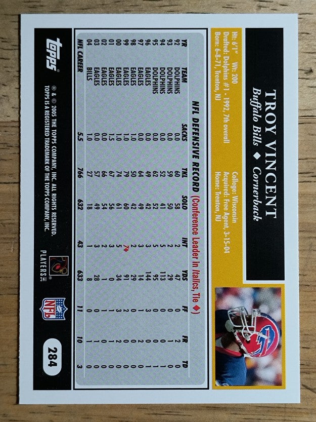 2005 Topps #284 Troy Vincent
