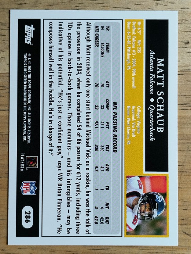 2005 Topps #286 Matt Schaub
