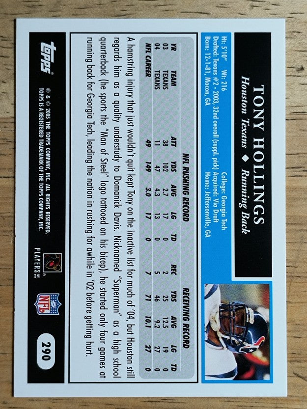 2005 Topps #290 Tony Hollings