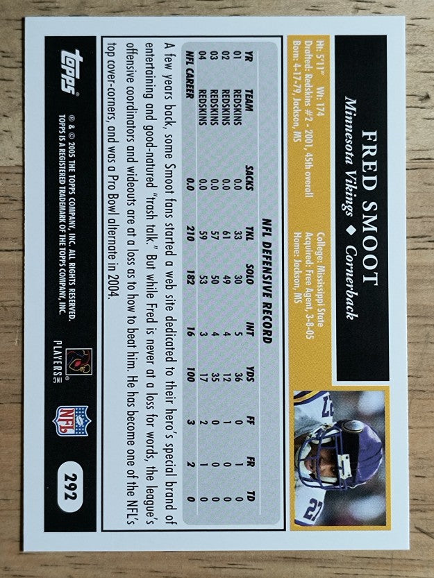2005 Topps #292 Fred Smoot