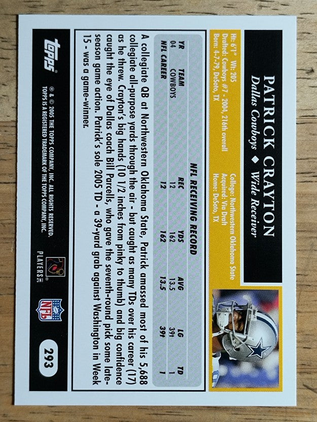 2005 Topps #293 Patrick Crayton